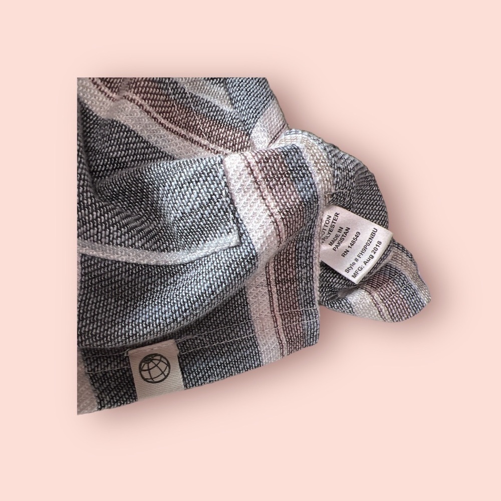 Free Planet Pullover Striped Hoodie, Gray, White Stripes S - Picture 6 of 6